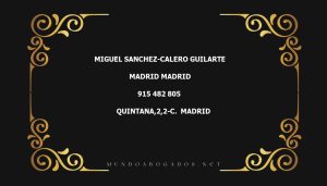 abogado Miguel Sanchez-Calero Guilarte en la localidad de Madrid