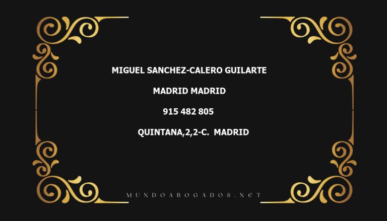 abogado Miguel Sanchez-Calero Guilarte en la localidad de Madrid