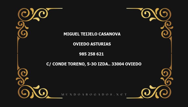 abogado Miguel Teijelo Casanova en la localidad de Oviedo