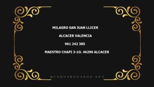 abogado Milagro San Juan Llicer en la localidad de Alcacer