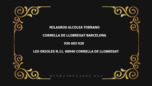 abogado Milagros Alcolea Torrano en la localidad de Cornella de Llobregat