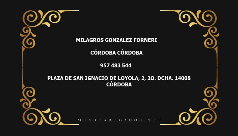 abogado Milagros Gonzalez Forneri en la localidad de Córdoba