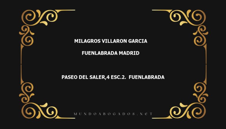 abogado Milagros Villaron Garcia en la localidad de Fuenlabrada