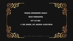 abogado Miquel Benabarre Casals en la localidad de Reus