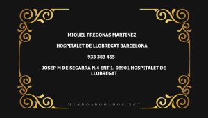 abogado Miquel Pregonas Martinez en la localidad de Hospitalet de Llobregat