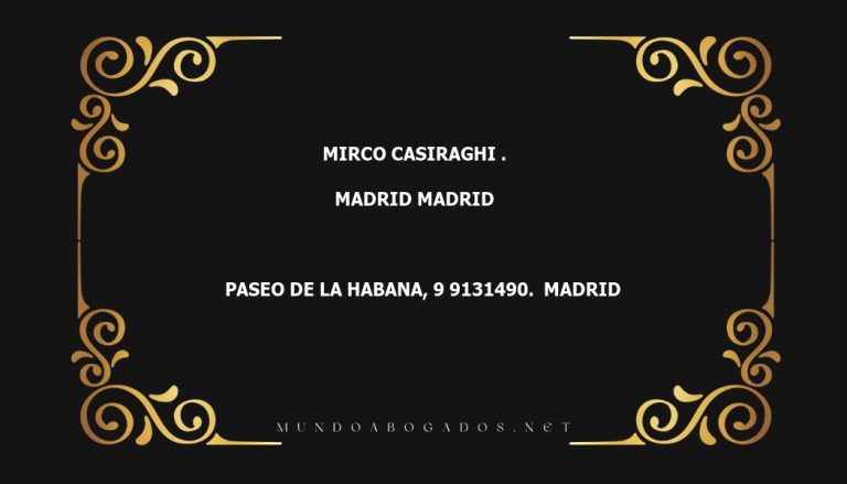 abogado Mirco Casiraghi . en la localidad de Madrid