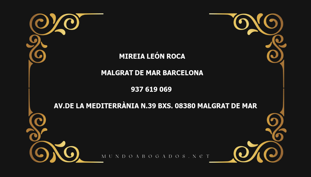 abogado Mireia León Roca en la localidad de Malgrat de Mar