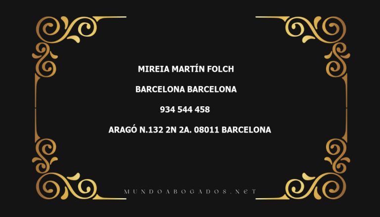 abogado Mireia Martín Folch en la localidad de Barcelona