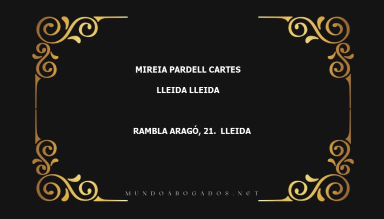 abogado Mireia Pardell Cartes en la localidad de Lleida