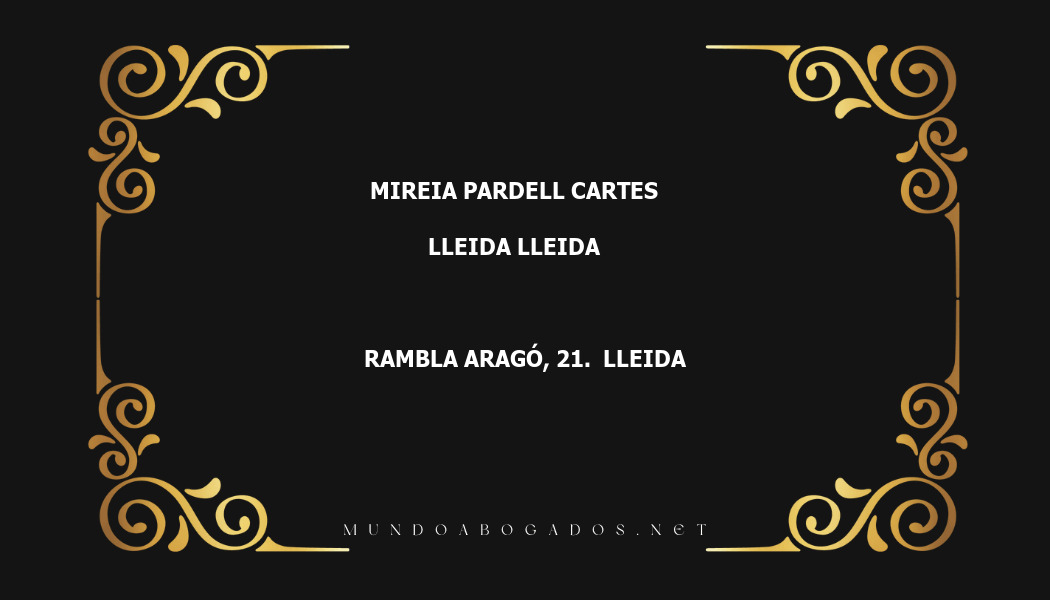 abogado Mireia Pardell Cartes en la localidad de Lleida