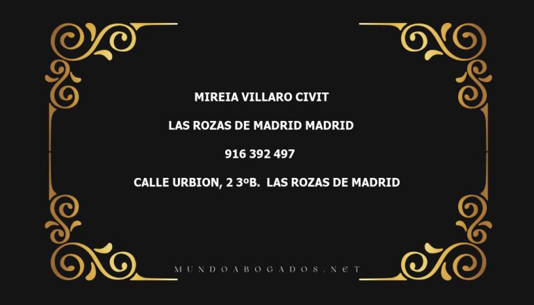 abogado Mireia Villaro Civit en la localidad de Las Rozas de Madrid