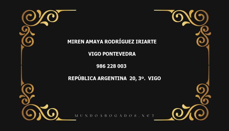 abogado Miren Amaya Rodríguez Iriarte en la localidad de Vigo