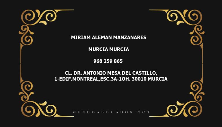 abogado Miriam Aleman Manzanares en la localidad de Murcia