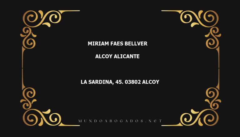 abogado Miriam Faes Bellver en la localidad de Alcoy