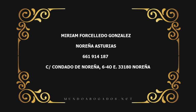 abogado Miriam Forcelledo Gonzalez en la localidad de Noreña