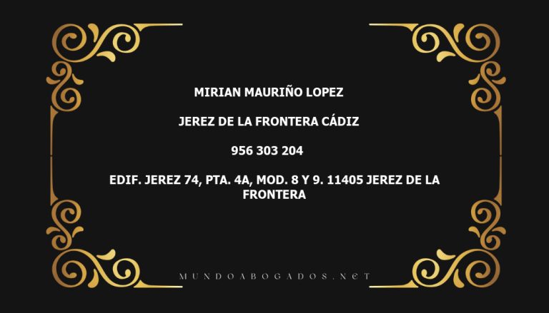 abogado Mirian Mauriño Lopez en la localidad de Jerez de la Frontera