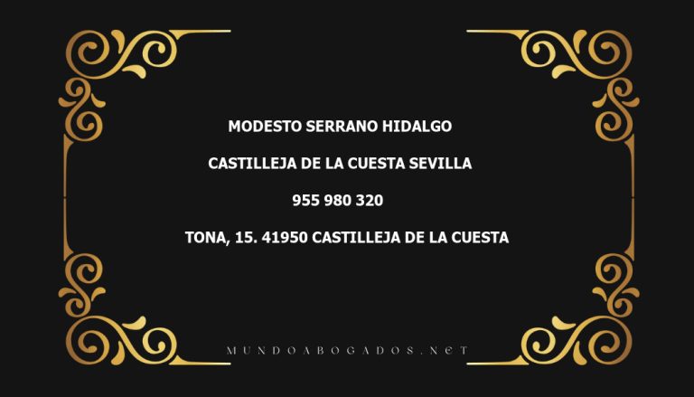 abogado Modesto Serrano Hidalgo en la localidad de Castilleja de la Cuesta