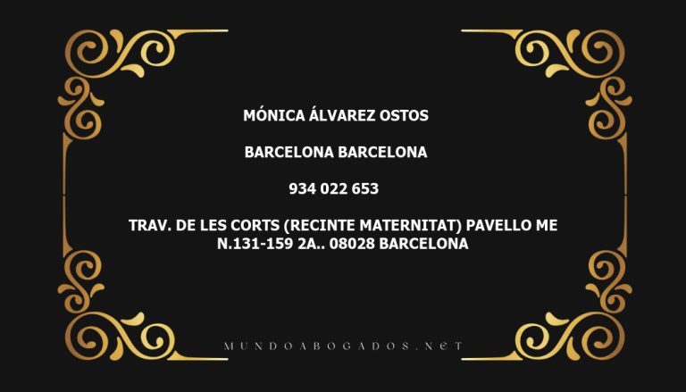 abogado Mónica Álvarez Ostos en la localidad de Barcelona