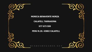 abogado Monica Benavente Norza en la localidad de Calafell