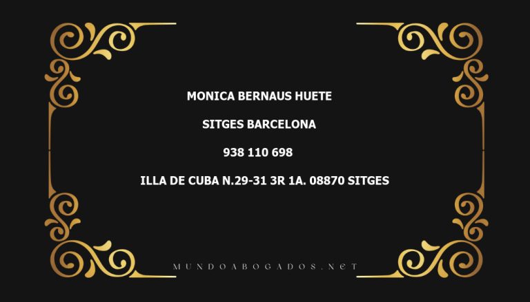 abogado Monica Bernaus Huete en la localidad de Sitges