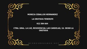 abogado Monica Ceballos Hernandez en la localidad de La Orotava