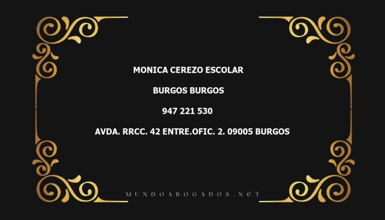 abogado Monica Cerezo Escolar en la localidad de Burgos