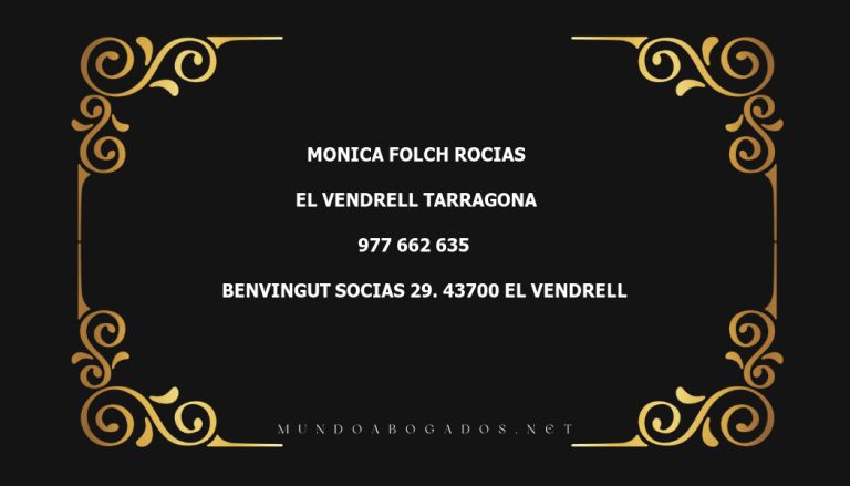 abogado Monica Folch Rocias en la localidad de El Vendrell