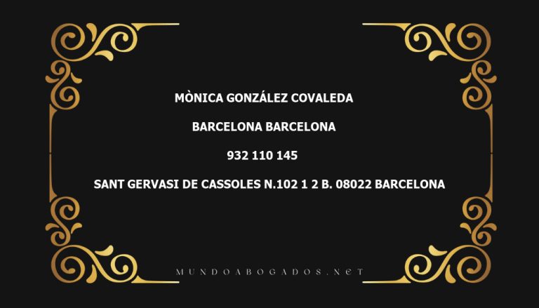 abogado Mònica González Covaleda en la localidad de Barcelona