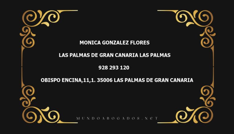 abogado Monica Gonzalez Flores en la localidad de Las Palmas de Gran Canaria