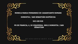 abogado Monica Maria Fernandez De Casadevante Romani en la localidad de Donostia / San Sebastián