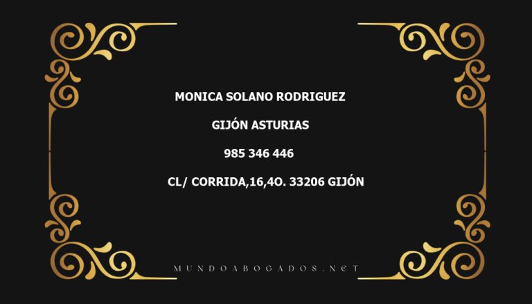 abogado Monica Solano Rodriguez en la localidad de Gijón