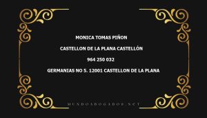 abogado Monica Tomas Piñon en la localidad de Castellon de la Plana