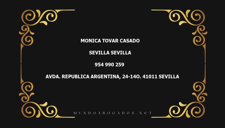 abogado Monica Tovar Casado en la localidad de Sevilla