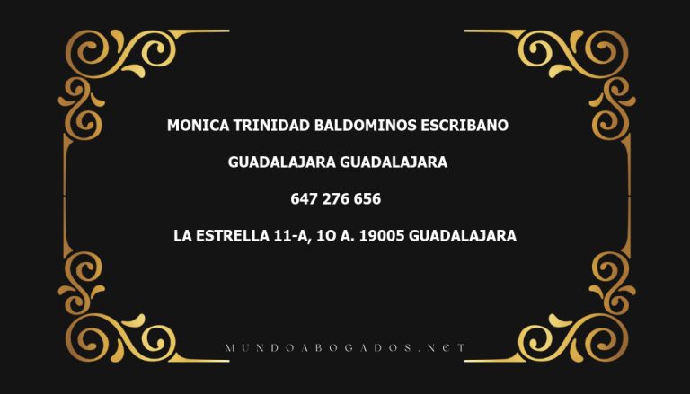 abogado Monica Trinidad Baldominos Escribano en la localidad de Guadalajara