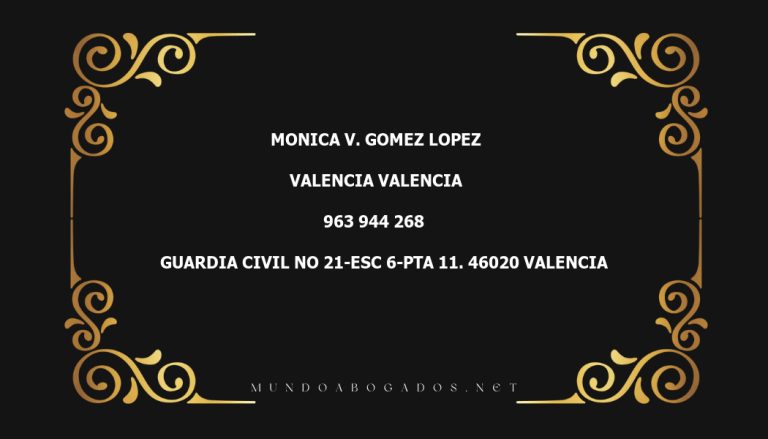 abogado Monica V. Gomez Lopez en la localidad de Valencia