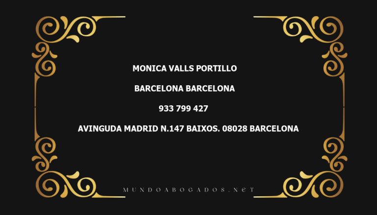 abogado Monica Valls Portillo en la localidad de Barcelona