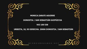 abogado Monica Zarate Aguirre en la localidad de Donostia / San Sebastián