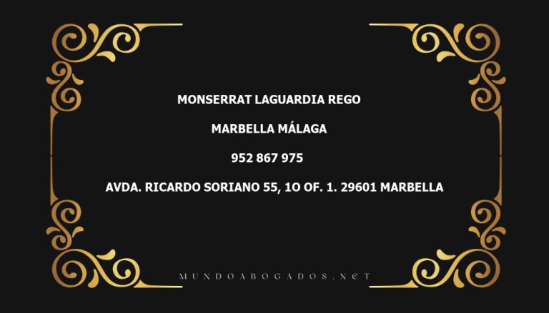 abogado Monserrat Laguardia Rego en la localidad de Marbella