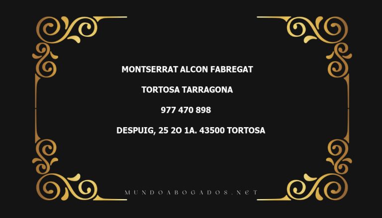 abogado Montserrat Alcon Fabregat en la localidad de Tortosa