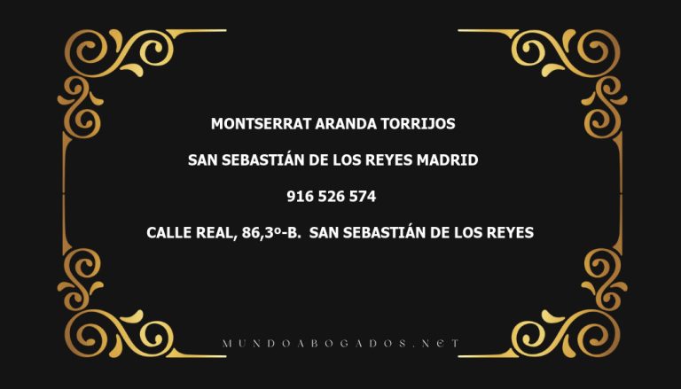 abogado Montserrat Aranda Torrijos en la localidad de San Sebastián de los Reyes