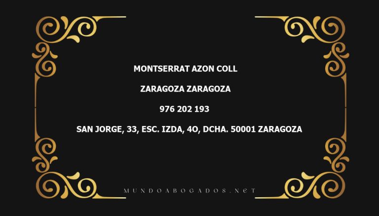 abogado Montserrat Azon Coll en la localidad de Zaragoza