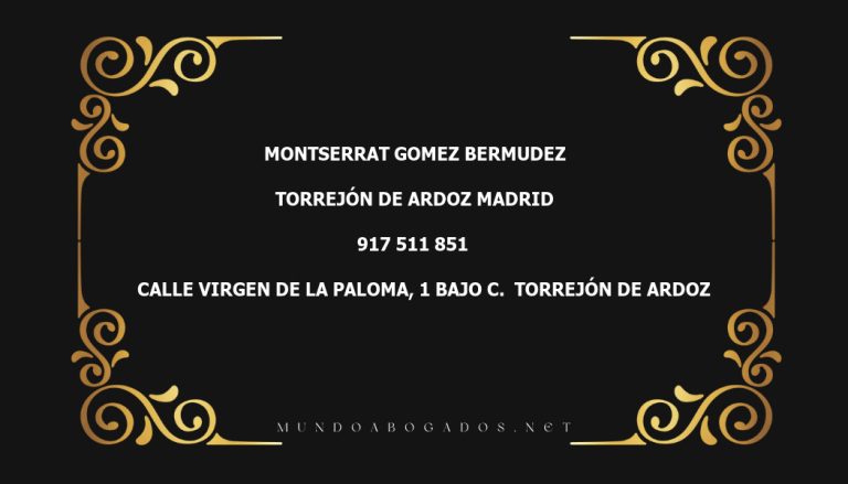 abogado Montserrat Gomez Bermudez en la localidad de Torrejón de Ardoz