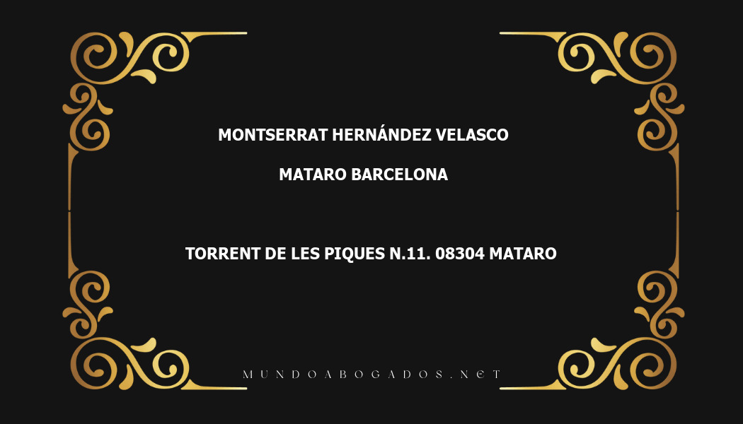 abogado Montserrat Hernández Velasco en la localidad de Mataro