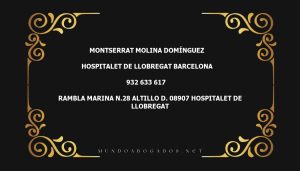 abogado Montserrat Molina Domínguez en la localidad de Hospitalet de Llobregat