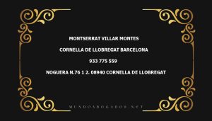 abogado Montserrat Villar Montes en la localidad de Cornella de Llobregat