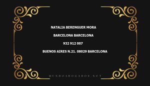 abogado Natalia Berenguer Mora en la localidad de Barcelona