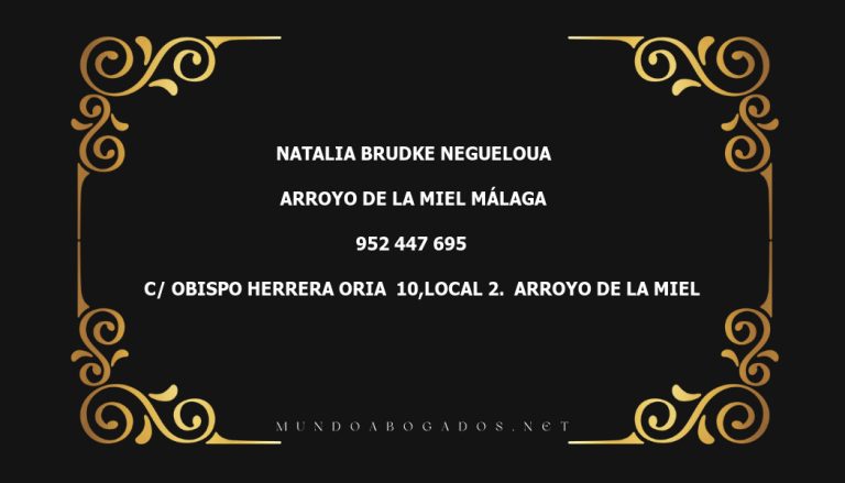 abogado Natalia Brudke Negueloua en la localidad de Arroyo de la Miel