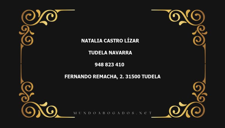 abogado Natalia Castro Lízar en la localidad de Tudela