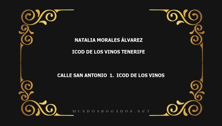 abogado Natalia Morales Álvarez en la localidad de ICOD DE LOS VINOS