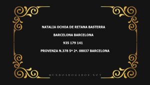 abogado Natalia Ochoa De Retana Basterra en la localidad de Barcelona